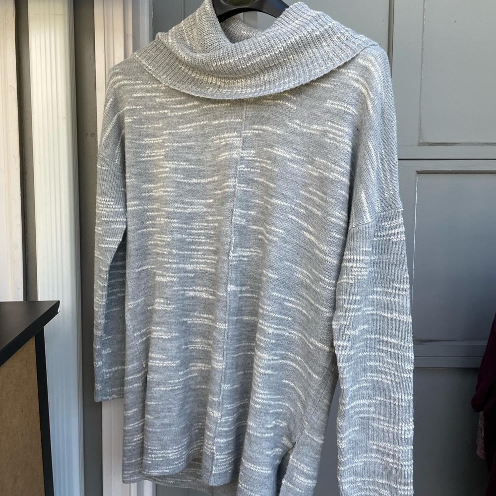 Caslon Light Gray Cowl Neck Sweater
